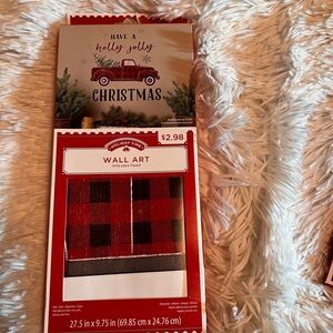 Red and Black Christmas Wall Decor with Rustic Farmhouse Style